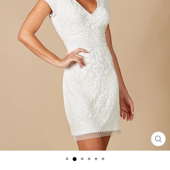 Only worn once LARA Cocktail Beaded Cap Sleeve Dress - Picture 6 of 8